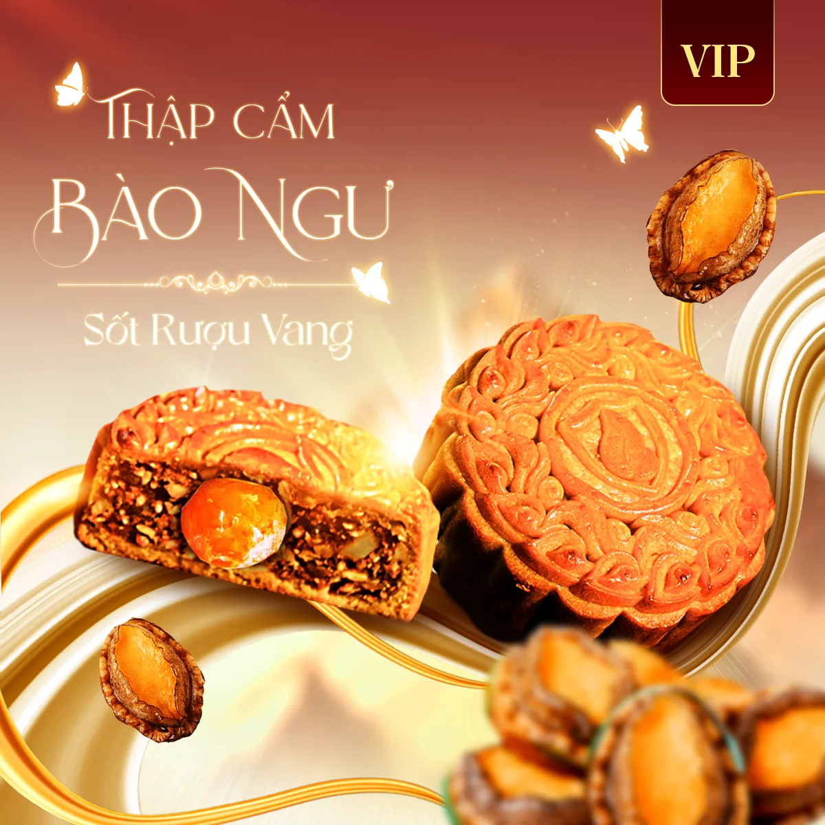 Bánh Trung Thu doanh nghiệp — Bánh Thập Cẩm Bào Ngư Sốt Rượu Vang