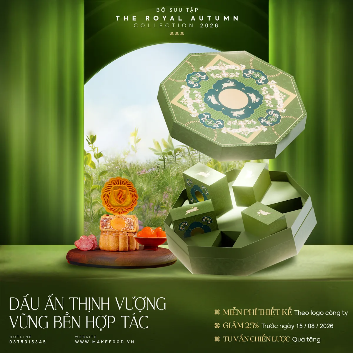 Hộp quà Trung Thu doanh nghiệp — Trăng Vàng Hoàng Kim Gucci — Set 2